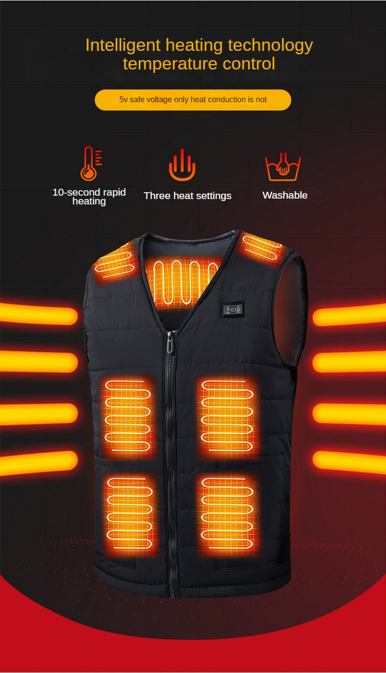 Heated Thermal Vest with USB Charging Port