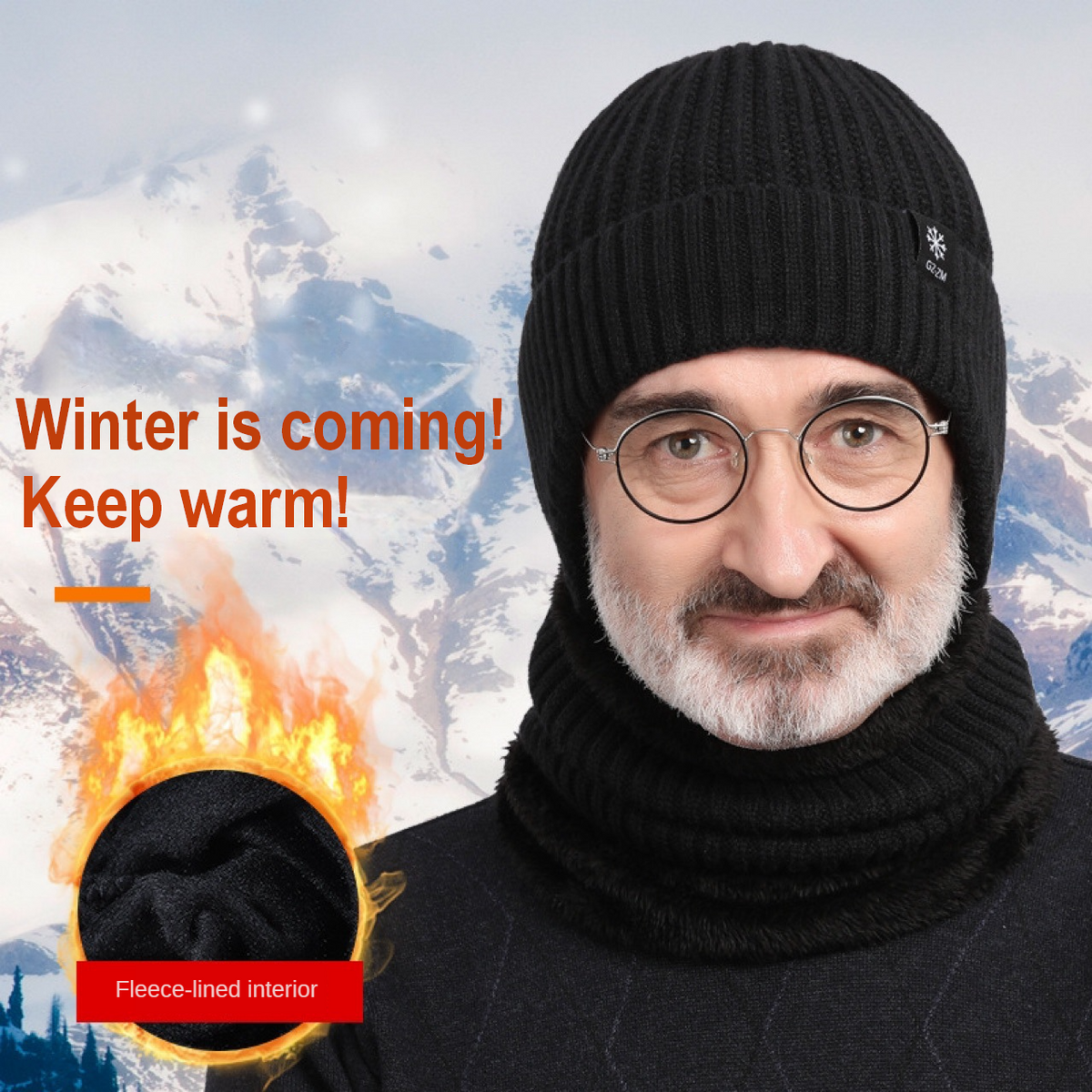 Winter warm knitted cotton hat