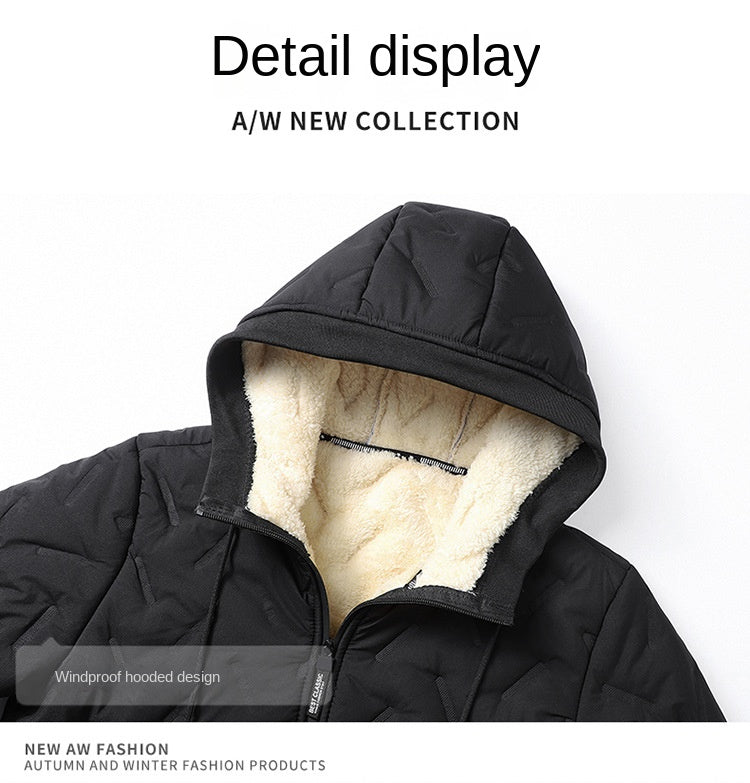 Men's Winter Fleece-Lined Hooded Jacket — Relaxed Fit