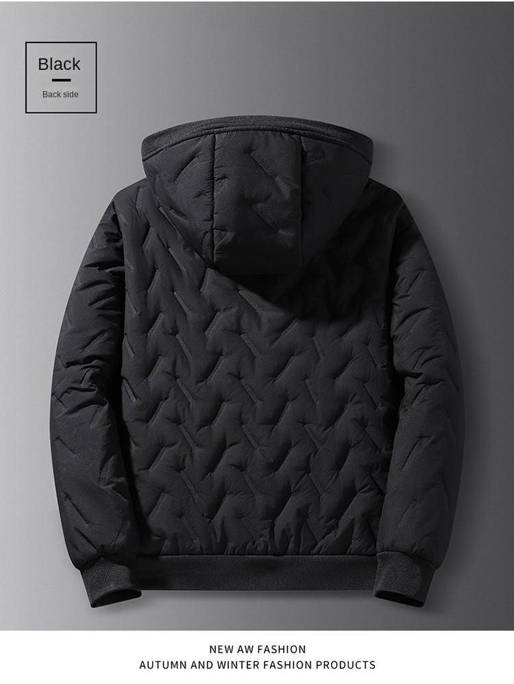 Men's Winter Fleece-Lined Hooded Jacket — Relaxed Fit