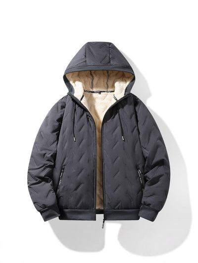 Men's Winter Fleece-Lined Hooded Jacket — Relaxed Fit