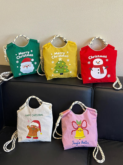 Christmas Santa Embroidered Shoulder Bag – Tote & Crossbody Handbag