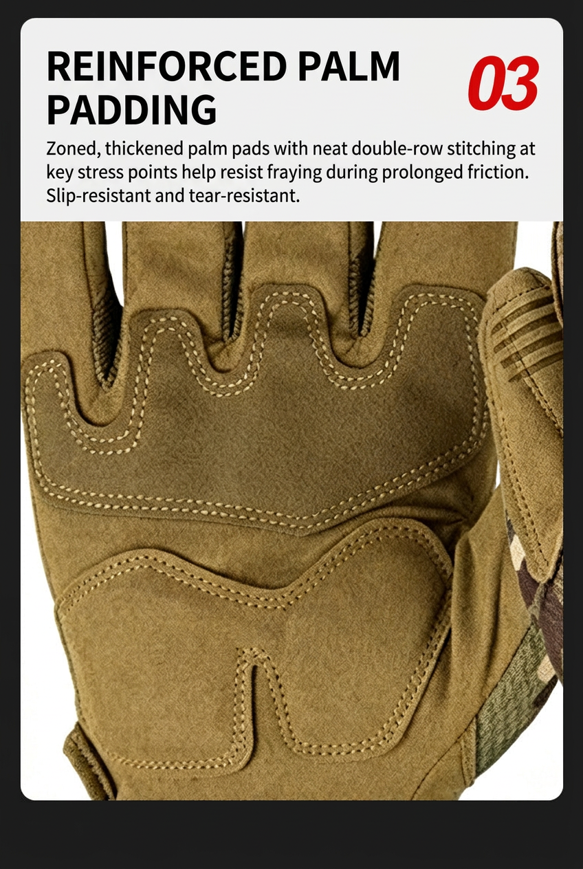 Reinforced palm padding detail