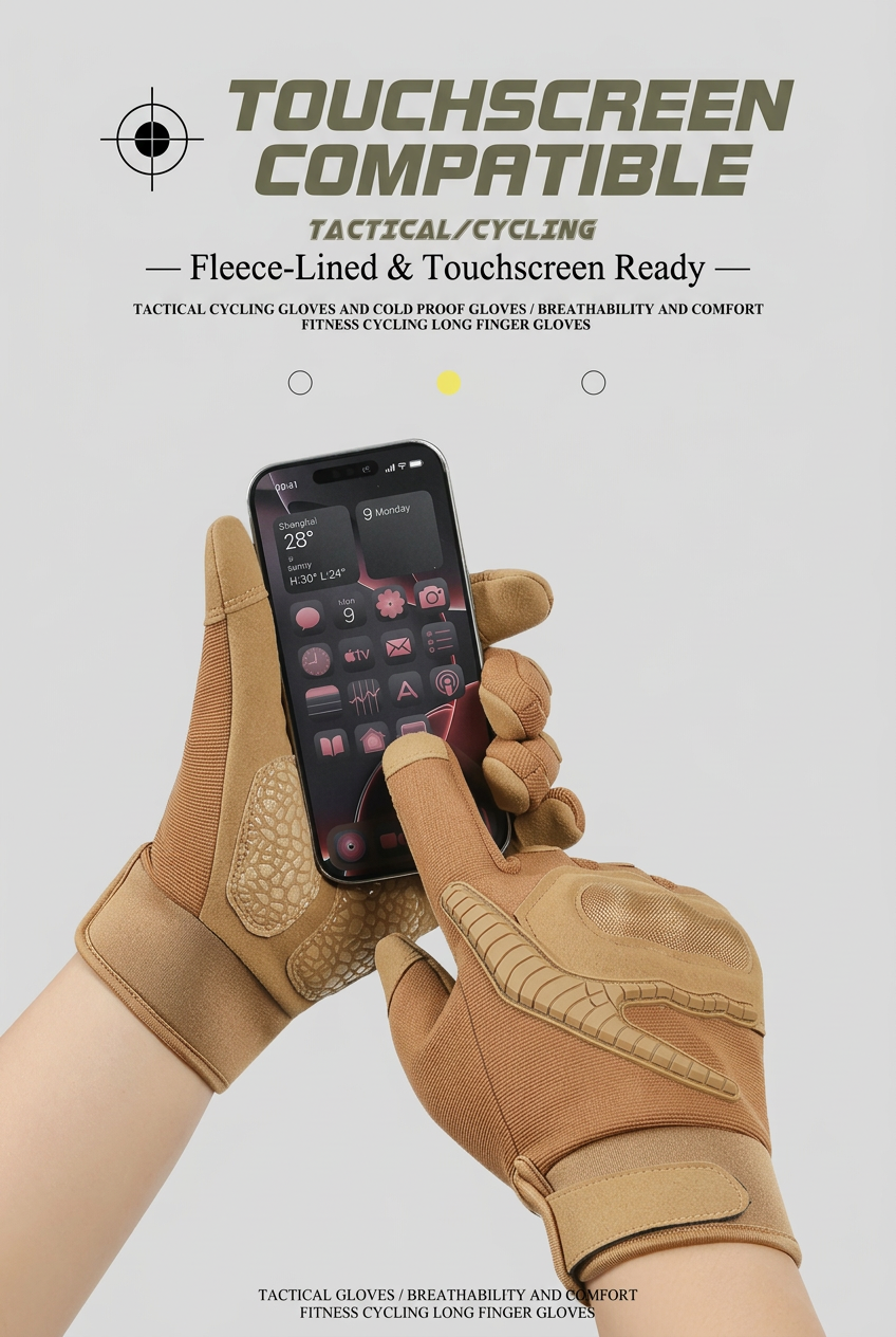 Touchscreen-compatible fleece-lined gloves