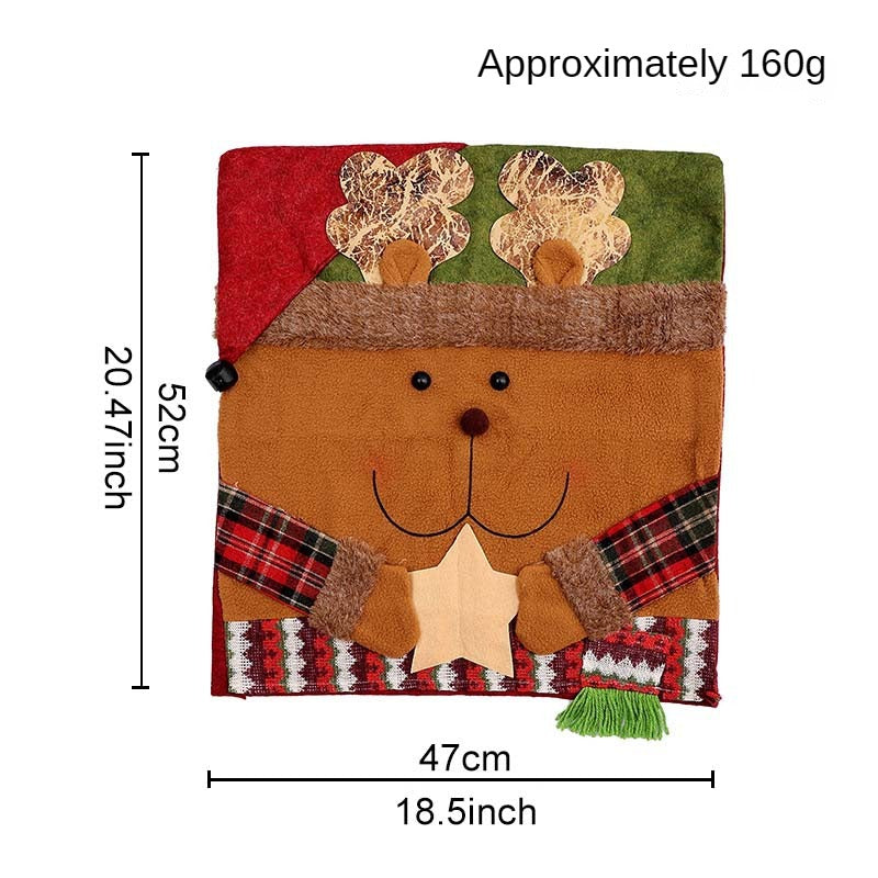 Christmas Chair Covers with Santa Hat – Soft Plush Holiday Chair Decorations