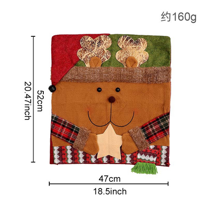 Christmas Chair Covers with Santa Hat – Soft Plush Holiday Chair Decorations