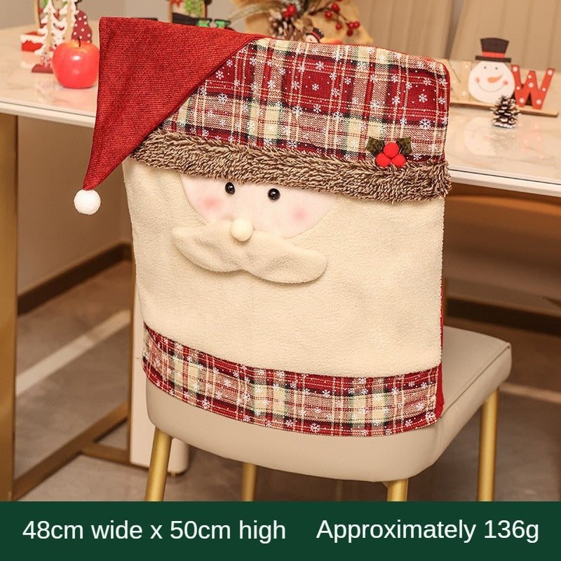 Christmas Chair Covers with Santa Hat – Soft Plush Holiday Chair Decorations