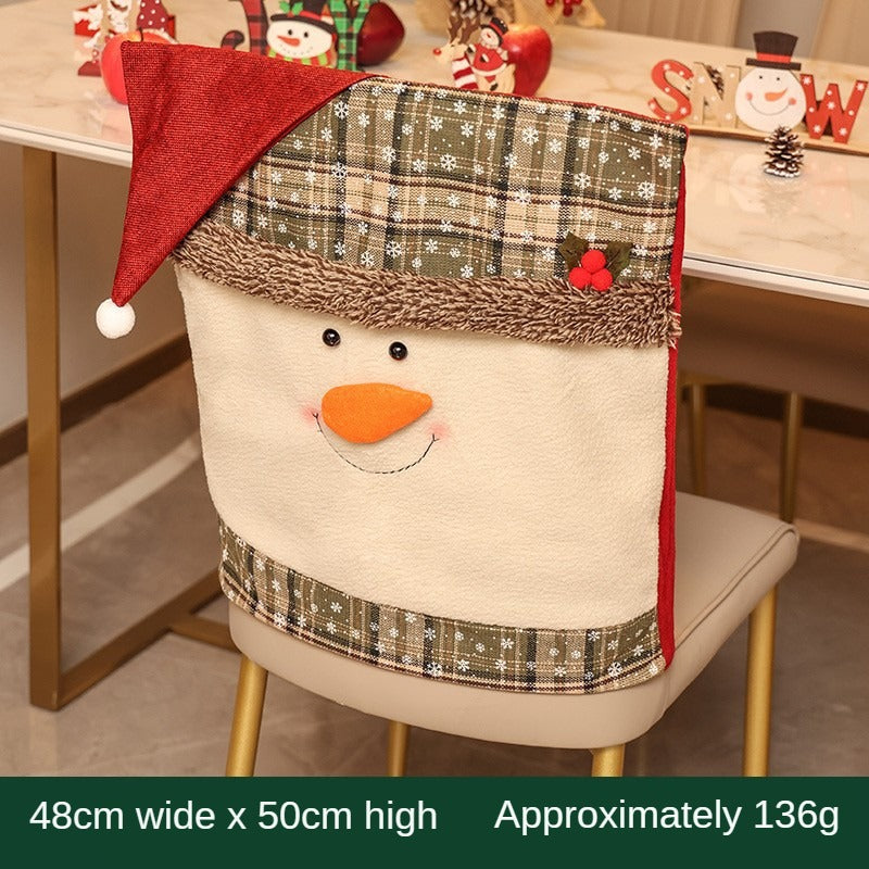 Christmas Chair Covers with Santa Hat – Soft Plush Holiday Chair Decorations
