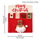 Christmas-themed chair covers with English lettering, featuring Santa Claus