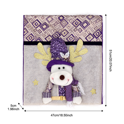 Christmas Chair Covers with Santa Hat – Soft Plush Holiday Chair Decorations