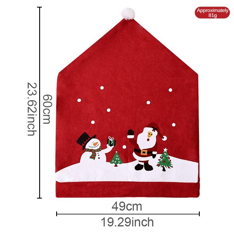 Christmas Chair Covers with Santa Hat – Soft Plush Holiday Chair Decorations