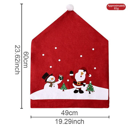 Christmas Chair Covers with Santa Hat – Soft Plush Holiday Chair Decorations