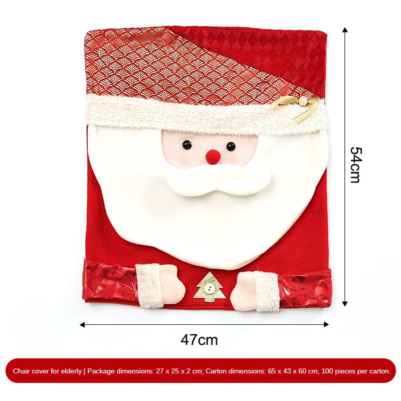 Christmas Chair Covers with Santa Hat – Soft Plush Holiday Chair Decorations