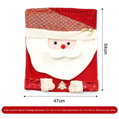 Christmas Chair Covers with Santa Hat – Soft Plush Holiday Chair Decorations