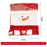 Red gold-stamped chair covers-Snowman
