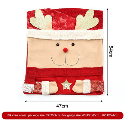 Christmas Chair Covers with Santa Hat – Soft Plush Holiday Chair Decorations