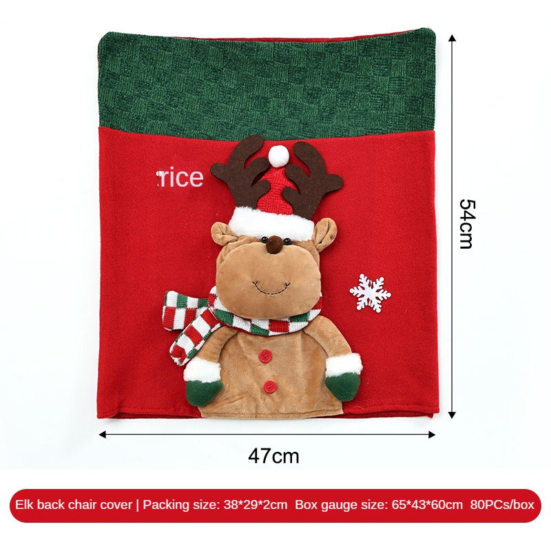 Christmas Chair Covers with Santa Hat – Soft Plush Holiday Chair Decorations