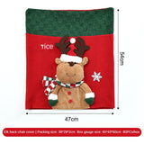 Red and green knitted chair covers-Elk